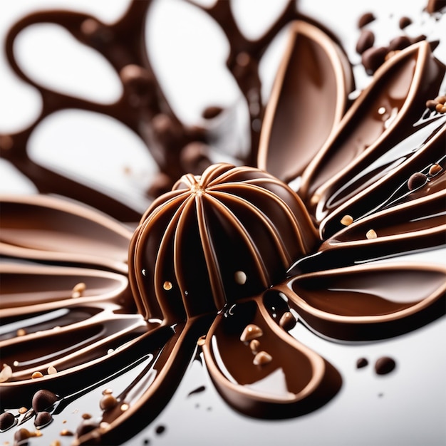 ein Schokoladenspritzer isoliert auf weißem Hintergrund