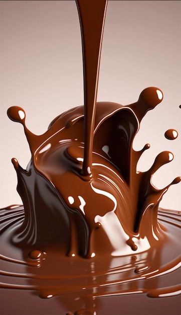 Ein Schokoladenstrudel wird in eine Schüssel gegossen.