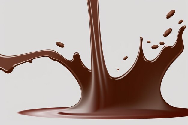 Ein Schokoladenstrudel wird in eine weiße Fläche gegossen.