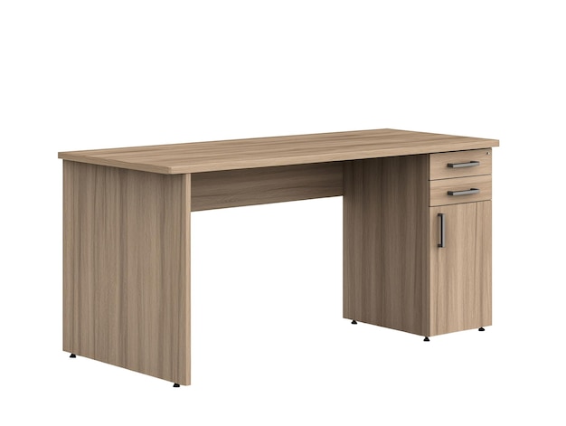 ein Schreibtisch mit Schubladen und einem weißen Hintergrund