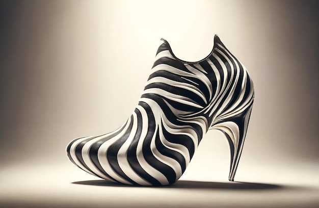 ein Schuh mit einem Zebra-Streifen-Stil