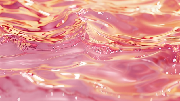 Ein Schuss einer rosa Flüssigkeit in einem rosa Pool Wasserlicht Hintergrund, erzeugt von künstlicher Intelligenz