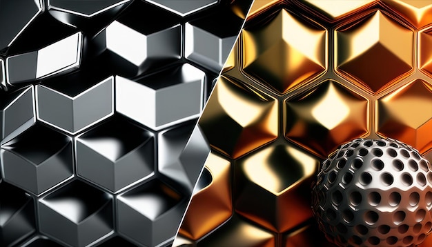 Ein schwarz-goldener Hintergrund mit einer schwarz-goldenen Kugel und dem Wort Diamant darauf.