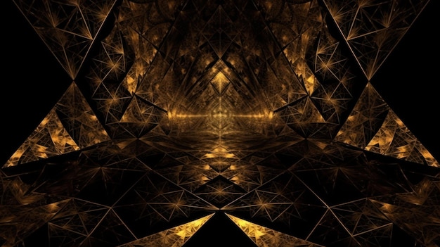 Ein schwarz-goldenes Bild einer Pyramide mit dem Wort Pyramide darauf.