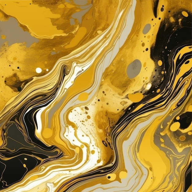Ein schwarz-goldenes Gemälde mit einem schwarz-goldenen Hintergrund.