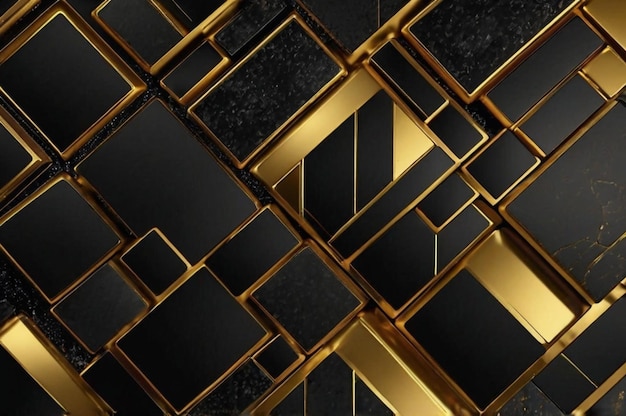 ein schwarz-goldenes Gitter mit einem goldenen Metallrahmen