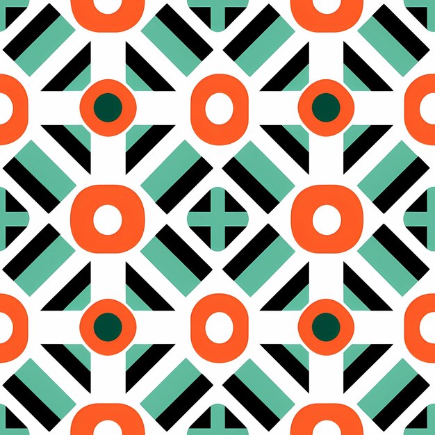 ein schwarz-grünes geometrisches Muster mit Kreisen und einem Kreis in der Mitte.