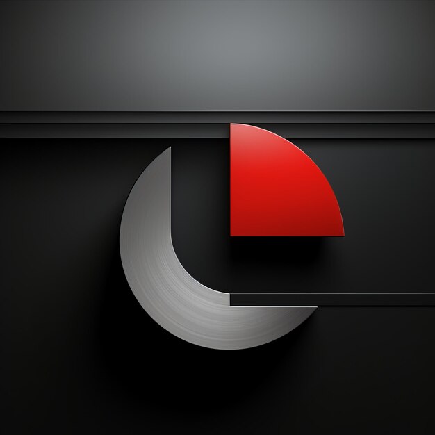 Foto ein schwarz-rotes logo auf schwarzem hintergrund