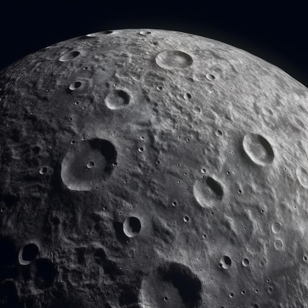Ein Schwarz-Weiß-Bild des Mondes mit dem Mond im Hintergrund.