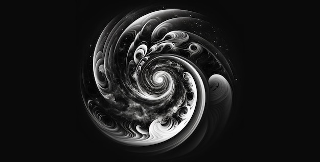 Ein Schwarz-Weiß-Bild einer Spirale mit den Worten „Sound“ darauf