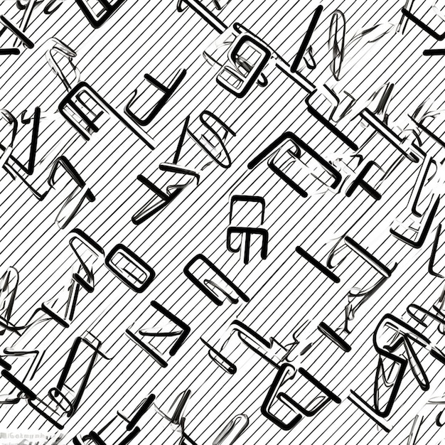Ein Schwarz-Weiß-Bild eines Musters aus generativen Buchstaben