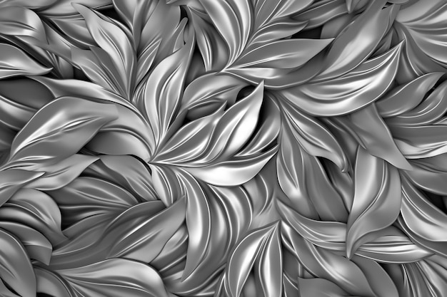Ein Schwarz-Weiß-Bild eines Musters mit Blättern.