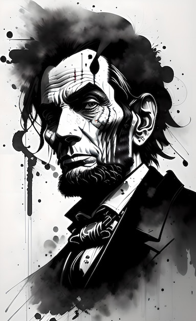 Ein Schwarz-Weiß-Porträt von Abraham Lincoln.