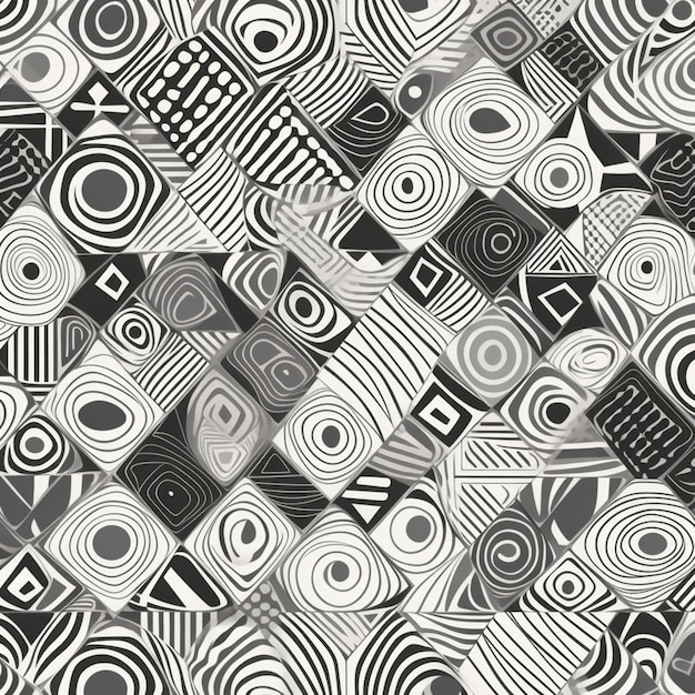 Ein schwarz-weißer abstrakter Hintergrund mit einem Muster aus Quadraten.