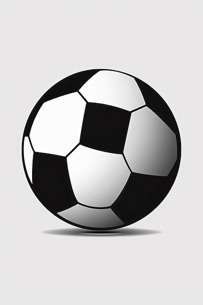 Ein schwarz-weißer Fußball mit weißem Hintergrund.