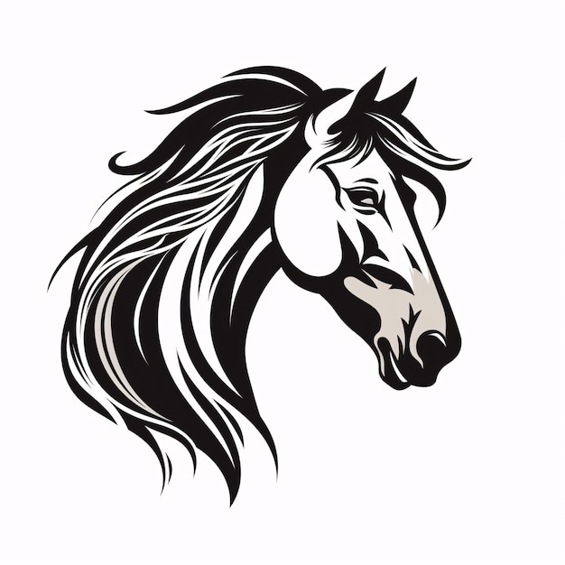 ein schwarz-weißer Pferdekopf