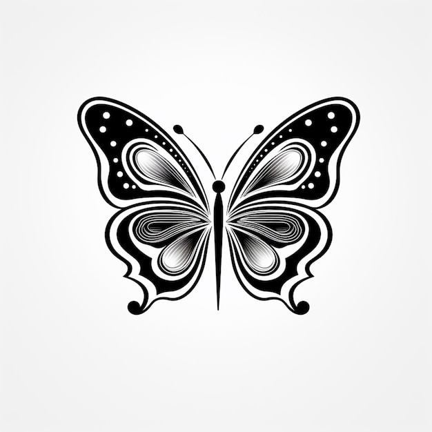 ein schwarz-weißer Schmetterling mit einem gestreckten Muster auf seinen Flügeln generativ ai