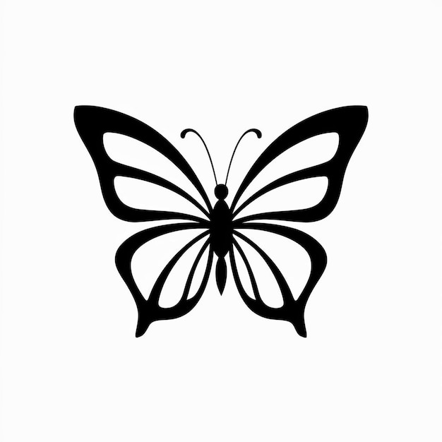 ein schwarz-weißer Schmetterling mit einem Schmetterlein auf der Rückseite