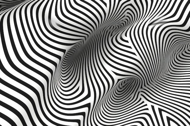 ein schwarz-weißes abstraktes Bild eines schwarz- weißen Streifenmusters.