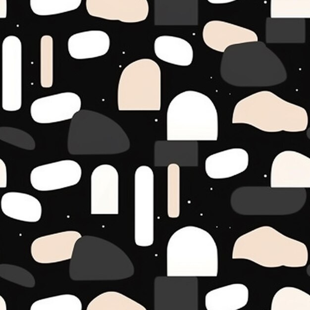 Ein schwarz-weißes abstraktes Muster mit generativen Formen