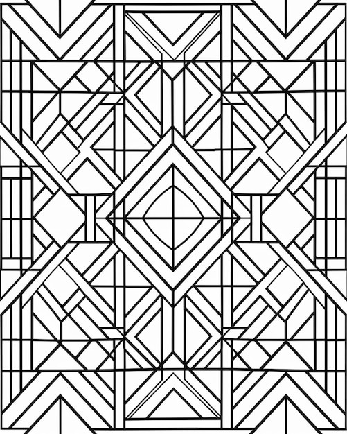 ein schwarz-weißes geometrisches Muster mit Linien generativ ai