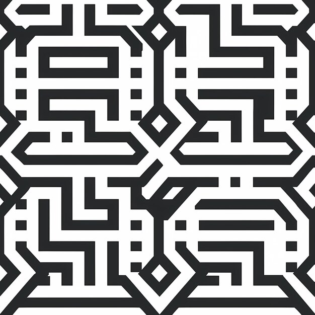 Foto ein schwarz-weißes labyrinth mit einem weißen quadrat darauf.