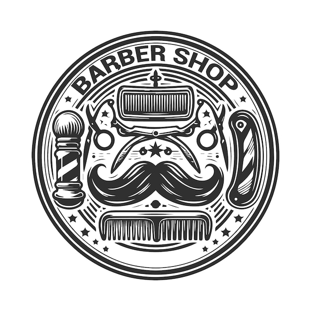 ein schwarz-weißes Logo für einen Friseursalon