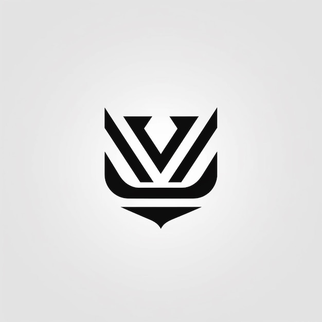 Foto ein schwarz-weißes logo mit einem schild und einem generativen buchstaben v