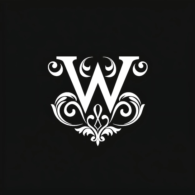 Foto ein schwarz-weißes logo mit einem w darauf