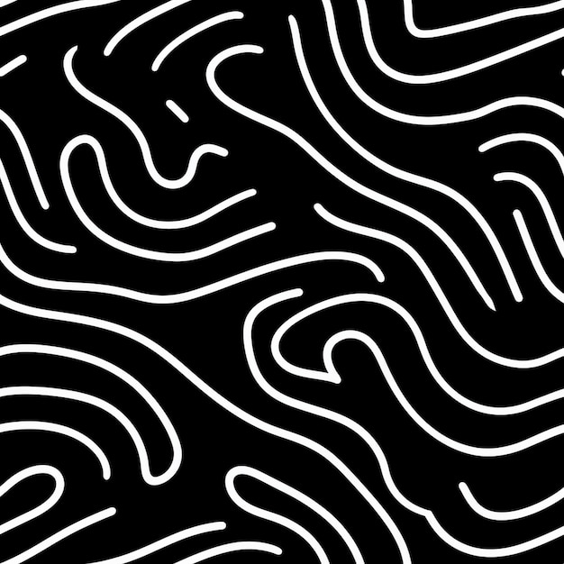 ein schwarz-weißes Muster einer Linie, die auf einem schwarzen Hintergrund gezeichnet ist