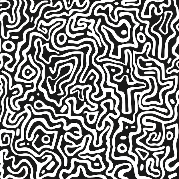 ein schwarz-weißes Muster mit dem Wort Labyrinth