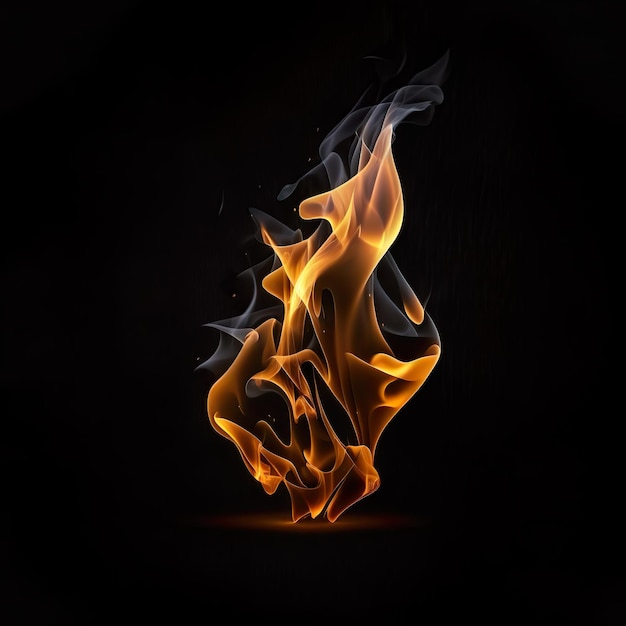 Ein schwarzer Hintergrund mit einem Feuer und den Worten "Feuer" darauf.