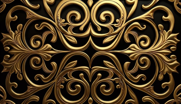 Ein schwarzer Hintergrund mit Gold- und Schwarzdesigns.