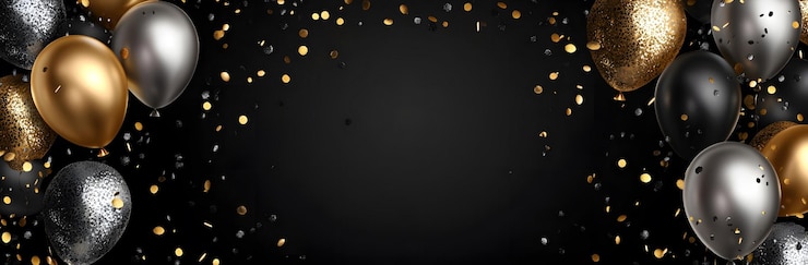 Foto ein schwarzer hintergrund mit goldglitter und ein schwarzer hintergrund