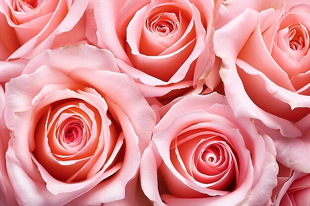 Ein schwarzer Hintergrund mit rosa Rosen und Blättern