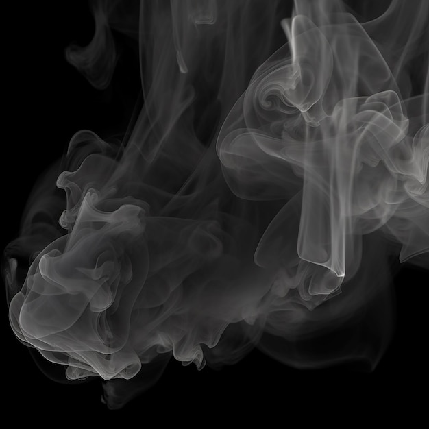 Ein schwarzer Hintergrund mit weißem Rauch und einem schwarzen Hintergrund.