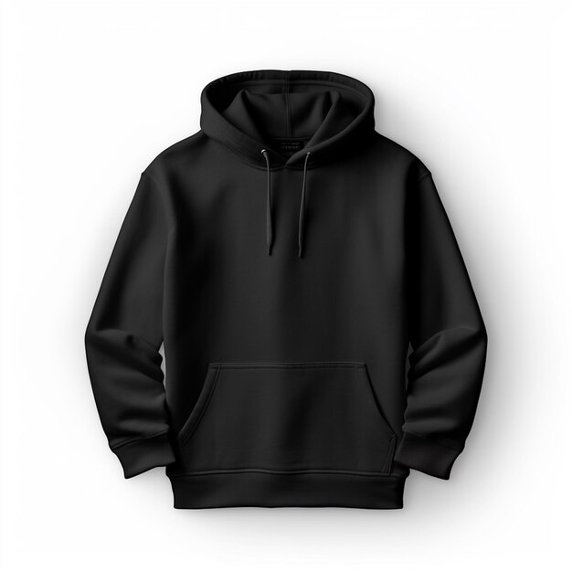 ein schwarzer Hoodie mit einem weißen Logo auf der Vorderseite