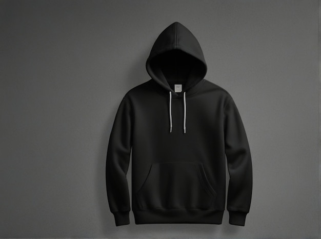 ein schwarzer Hoodie mit einem weißen Logo auf der Vorderseite