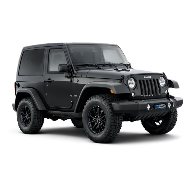 Foto ein schwarzer jeep mit nummernschild nummer 36