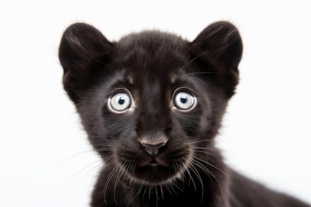 Ein schwarzer Panther blickt in die Kamera
