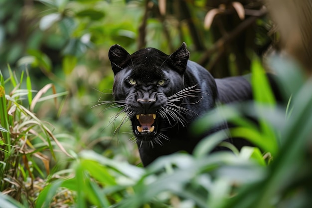 Ein schwarzer Panther, der amüsierende Streiche macht, die Gelächter auslösen