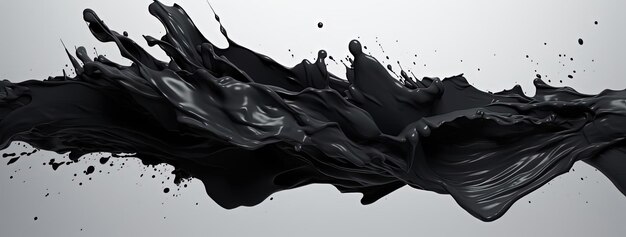 Ein schwarzer Pinselstrich ist ein schwarzes Pigment im Stil des Vray Tracing
