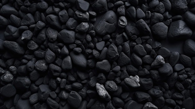 Ein schwarzer Stein mit einer kleinen Menge Steine darauf.