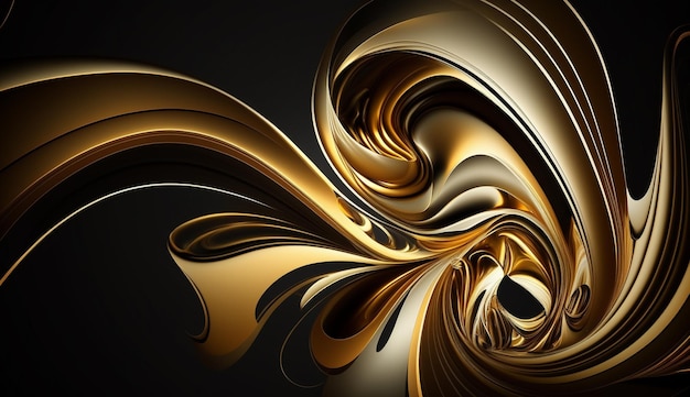 Ein schwarzer und goldener Hintergrund mit einem goldenen Design.