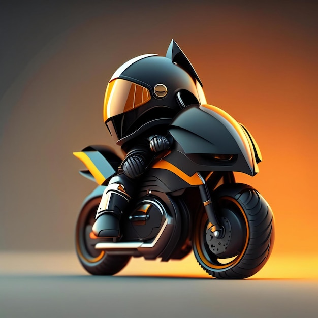 ein schwarzes Motorrad mit Helm vorne und der Aufschrift „go – go – go.“