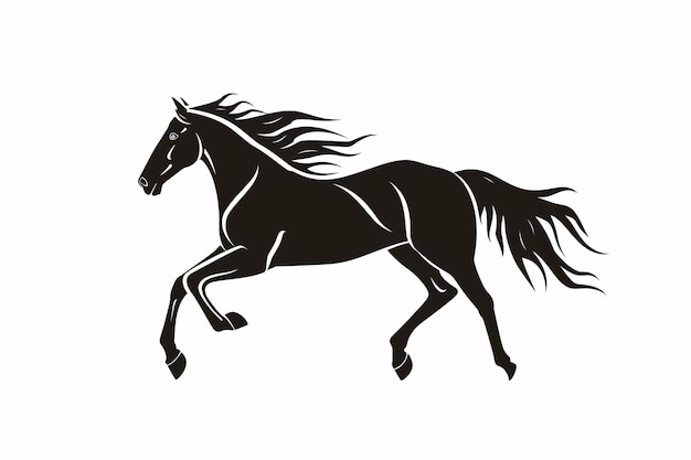 ein schwarzes Pferd mit langer Mähne