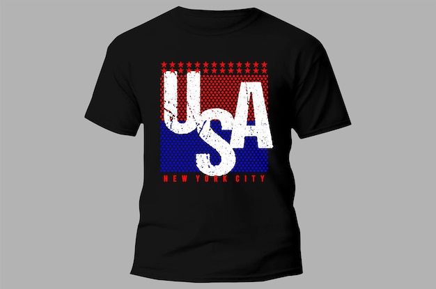 Foto ein schwarzes t-shirt mit der aufschrift „usa new york city“.