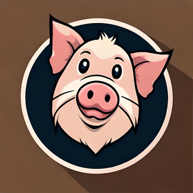 Ein Schweinekopf mit einem langen Schatten auf der Unterseite