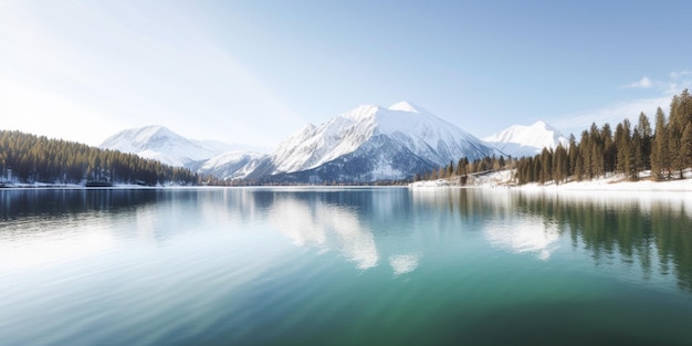 Ein See mit Bergen im Hintergrund