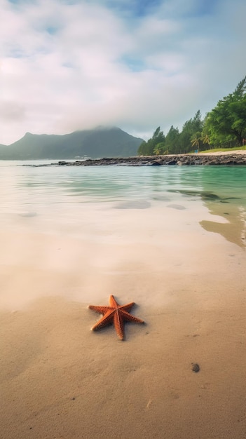 Ein Seestern am Strand in der Karibik